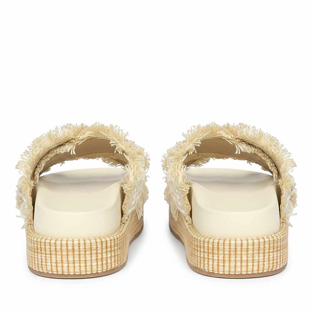 Saint Lenora Raffia Fringe Leather Platform Sandals - Image 6