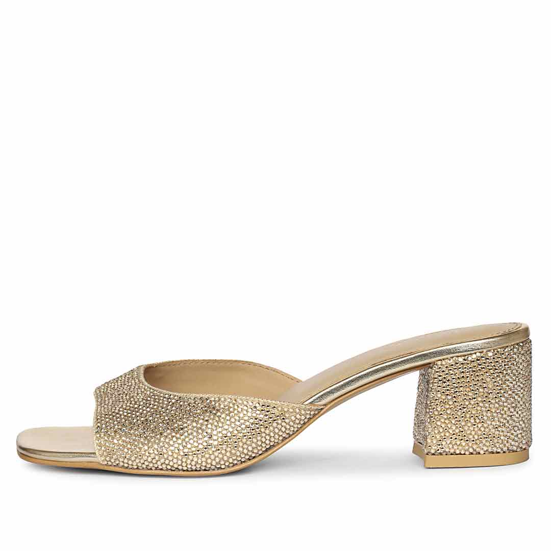 Saint Leslie Gold Crystal Heels - Image 4