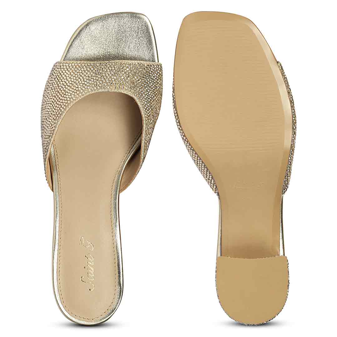 Saint Leslie Gold Crystal Heels - Image 7