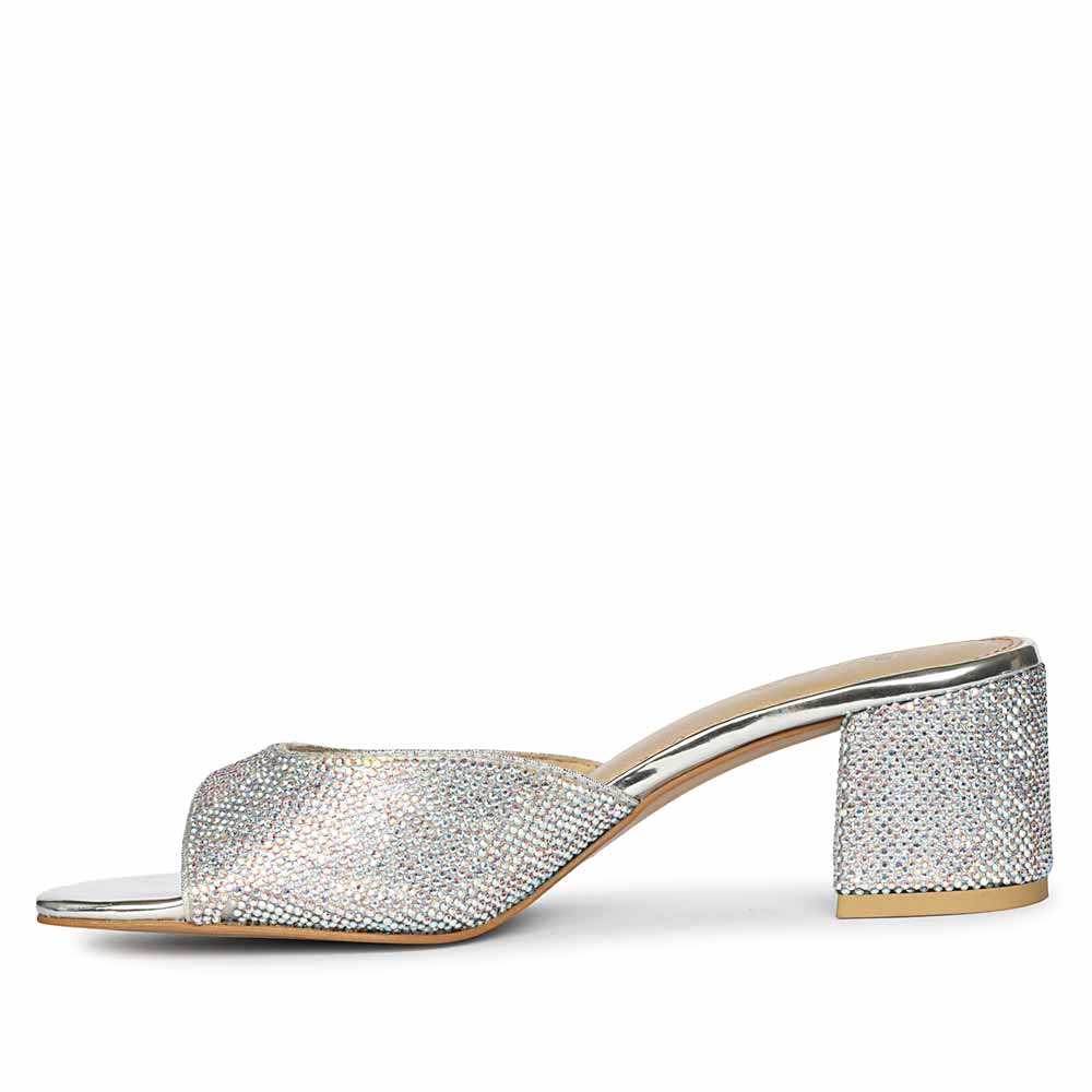 Saint Leslie Multi Crystal Silver Heels - Image 3