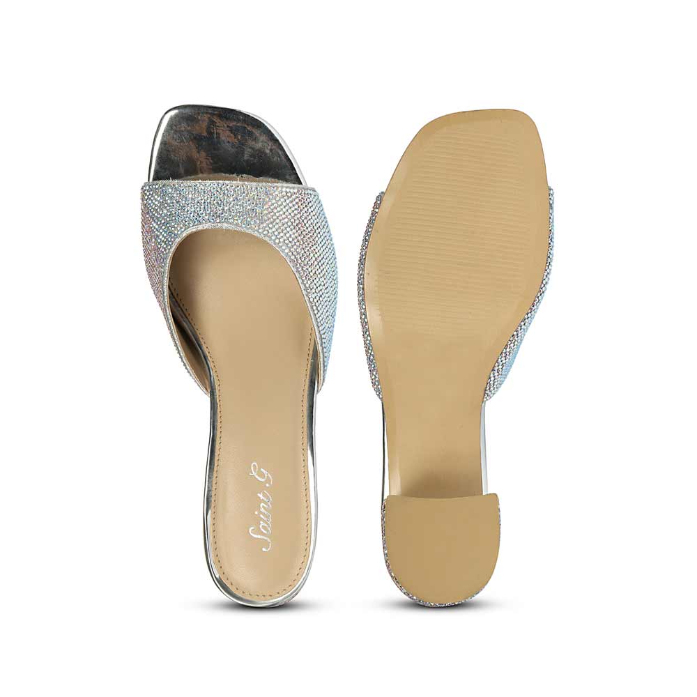 Saint Leslie Multi Crystal Silver Heels - Image 6