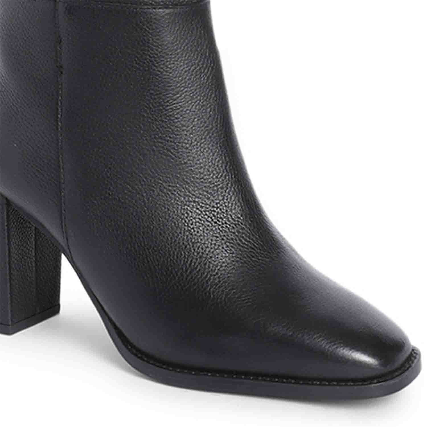 Saint Lia Black Leather Knee High Slouch Boots - Image 10