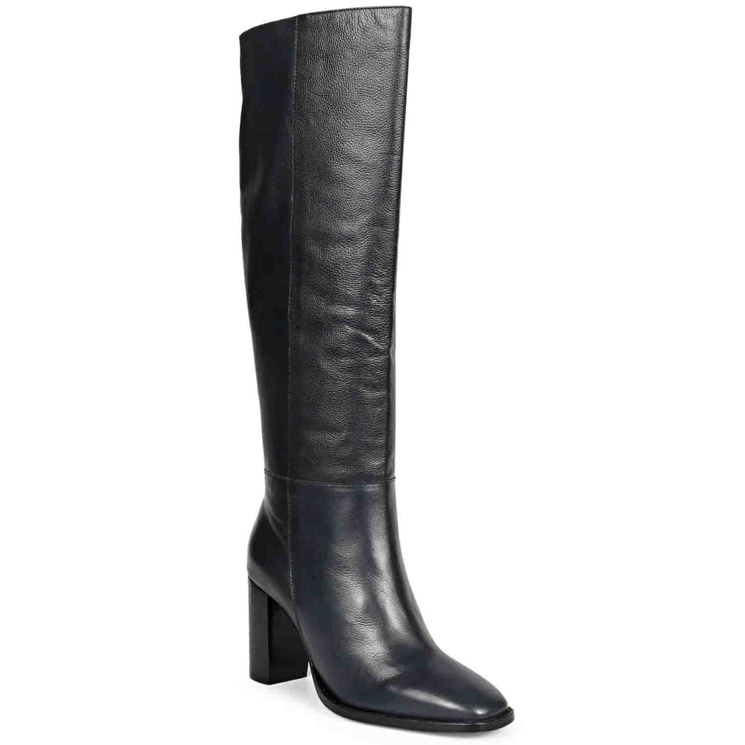 Saint Lia Blue Leather Knee High Slouch Boots - Image 6