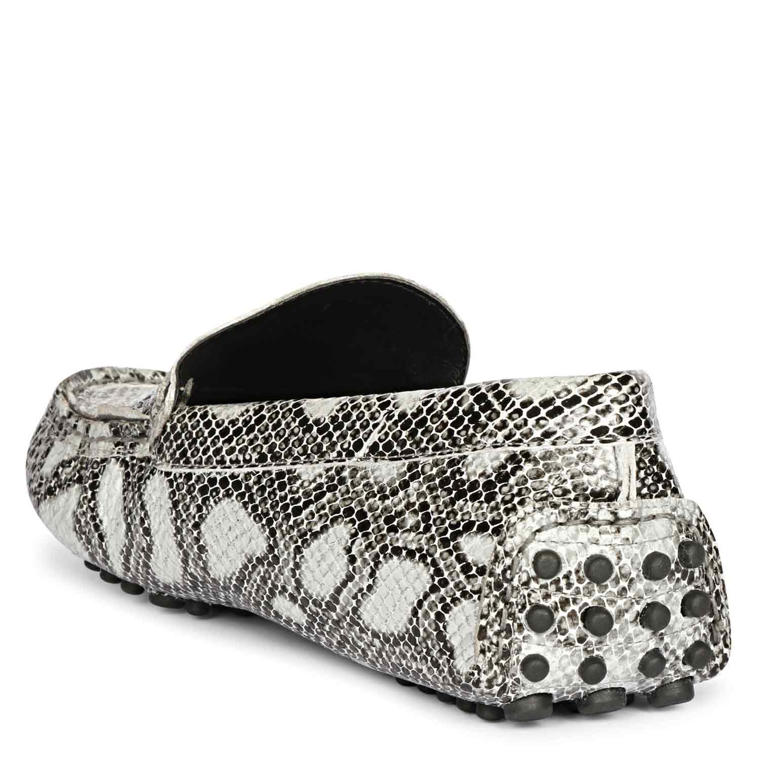 Saint Liana Black & Grey Woven Leather Loafers - Image 6
