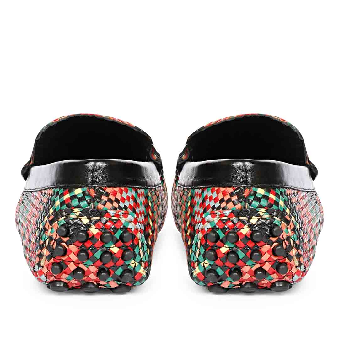 Saint Liana Multi Black Woven Leather Loafers - Image 5