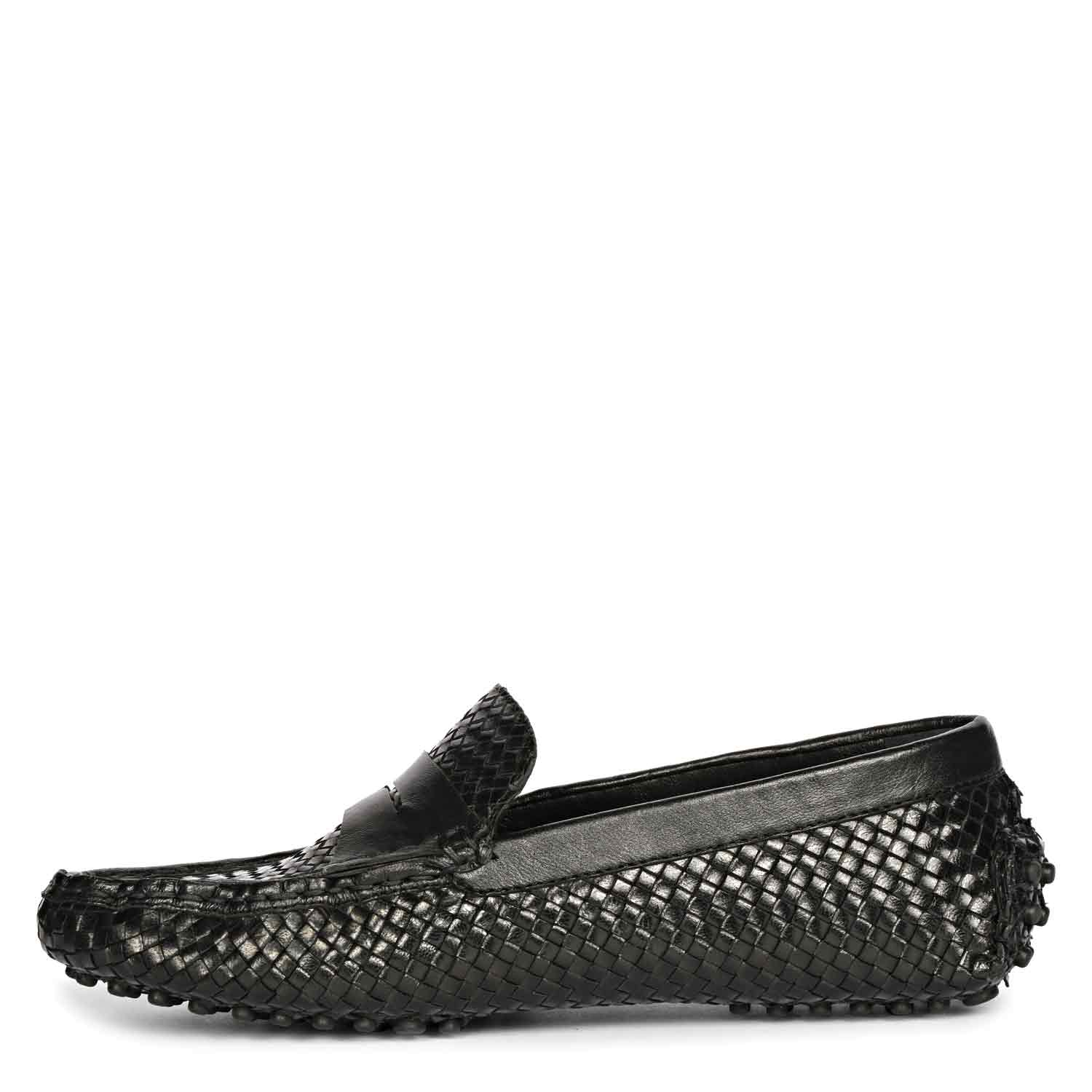 Saint Liana Black Woven Leather Loafers - Image 4