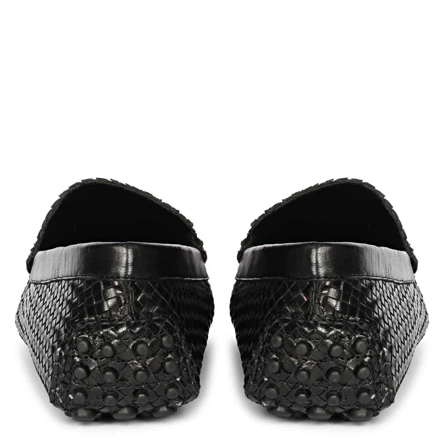 Saint Liana Black Woven Leather Loafers - Image 5