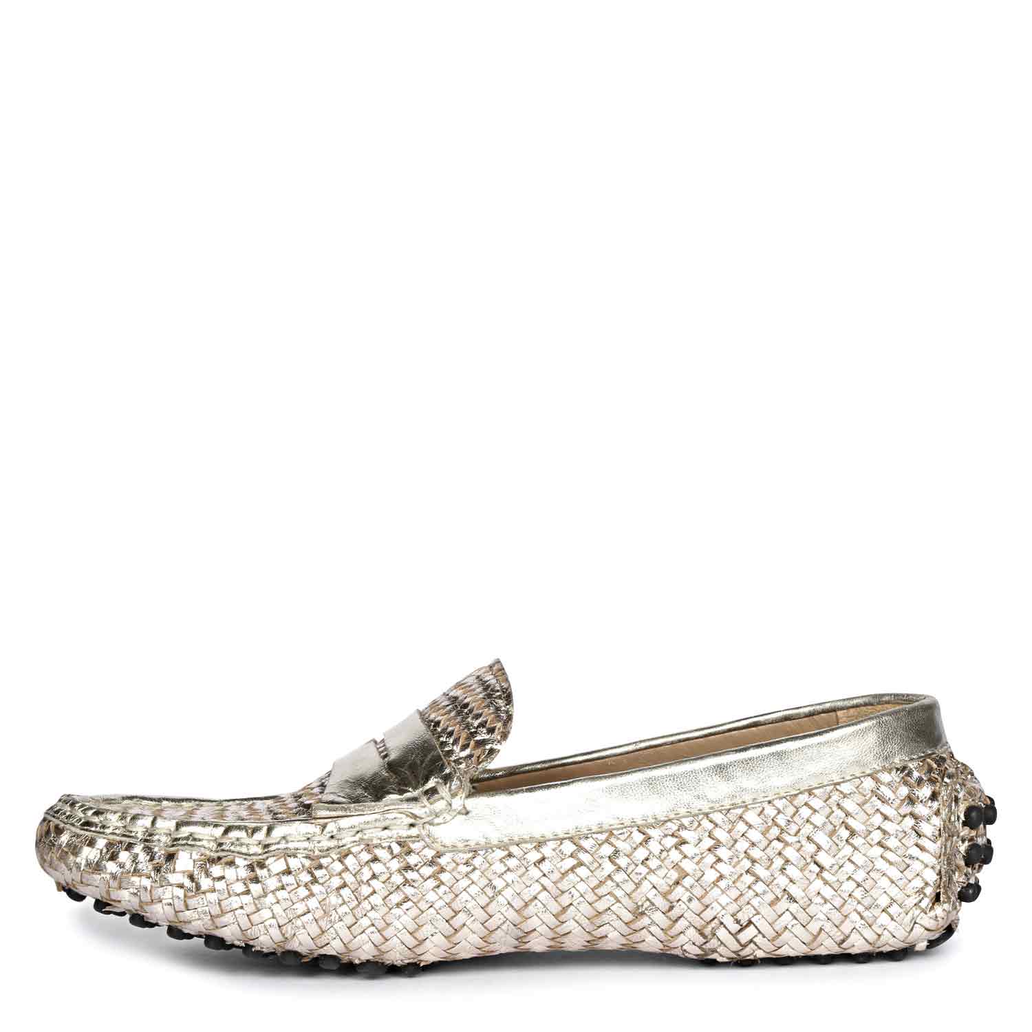 Saint Liana Platin Woven Leather Loafers - Image 4