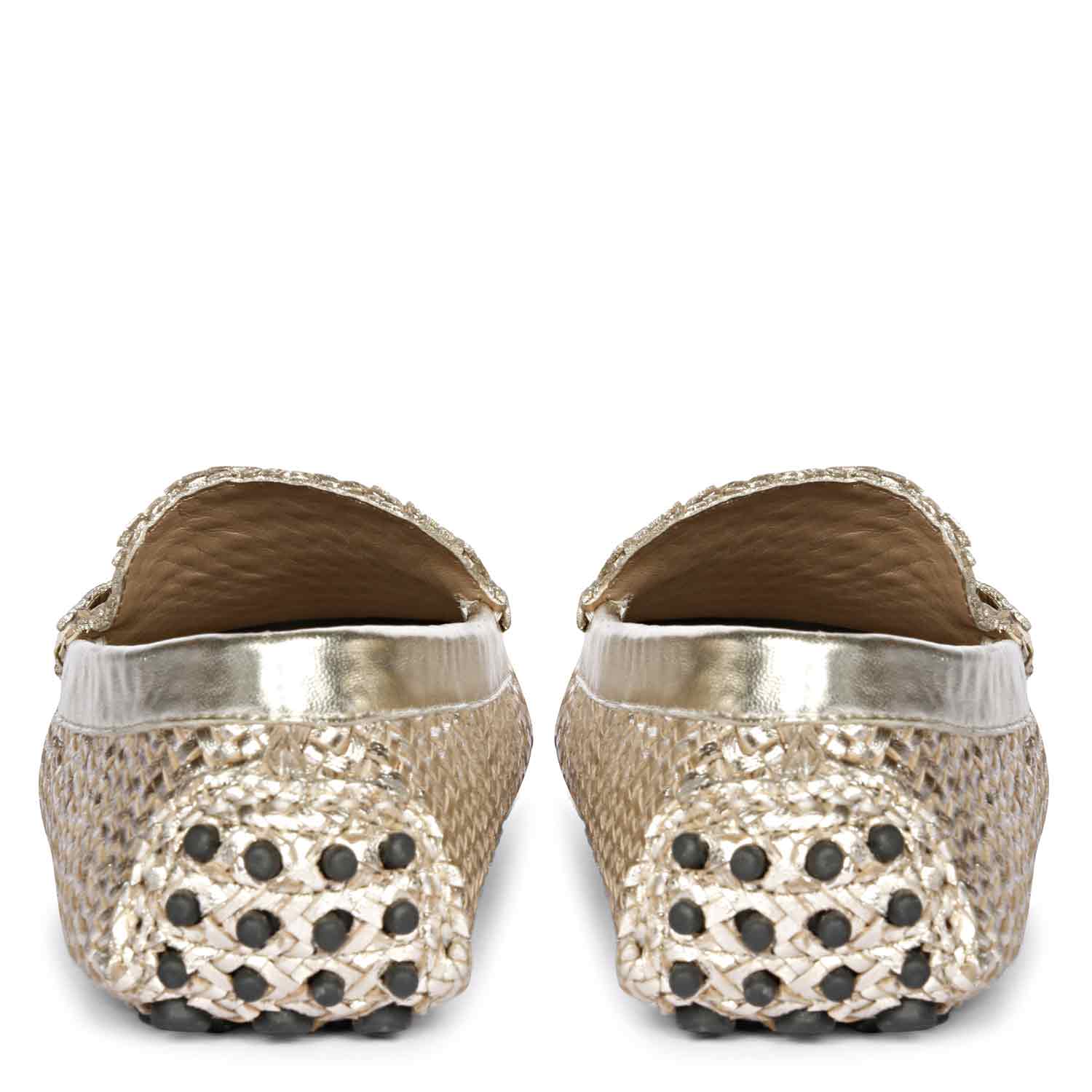 Saint Liana Platin Woven Leather Loafers - Image 5
