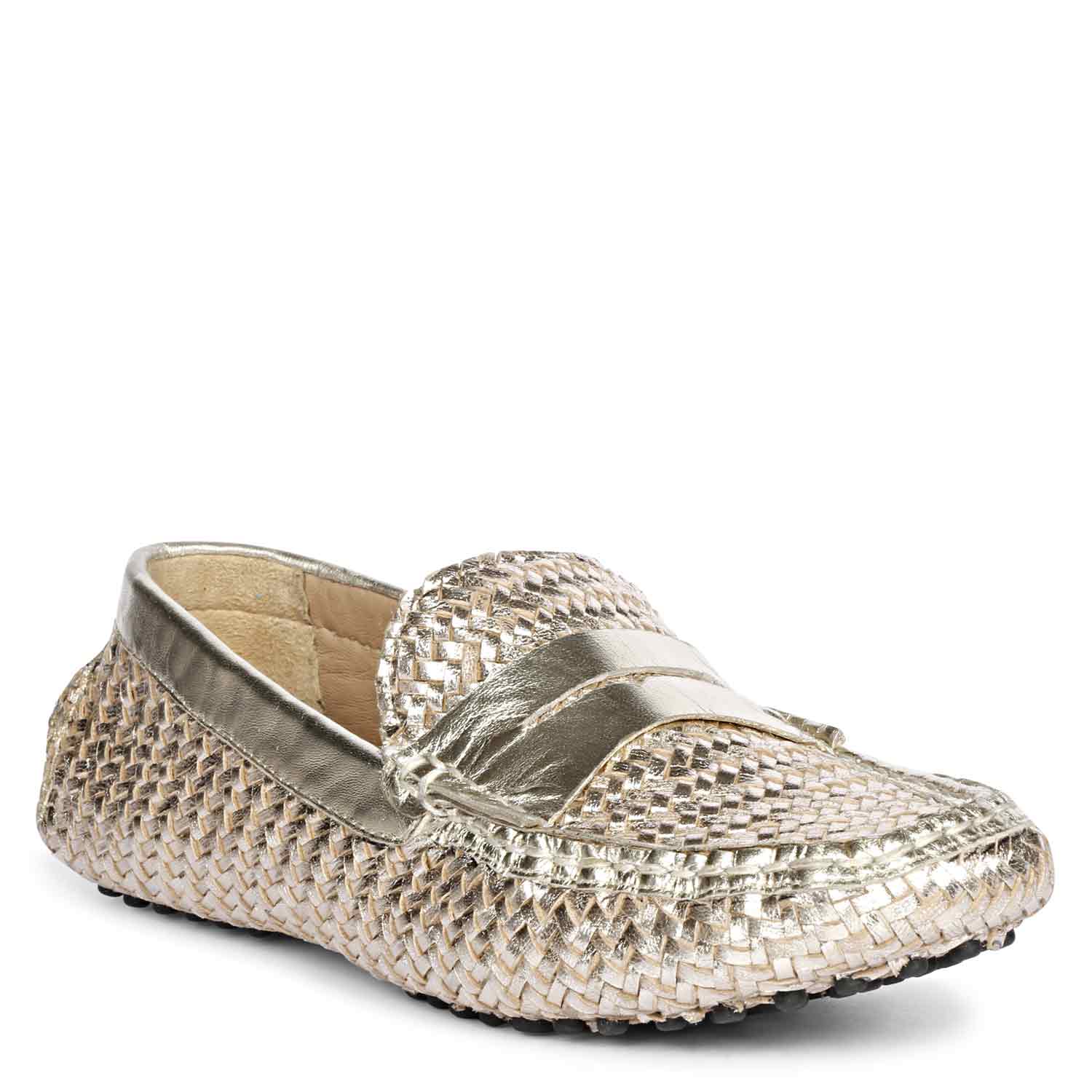 Saint Liana Platin Woven Leather Loafers - Image 7