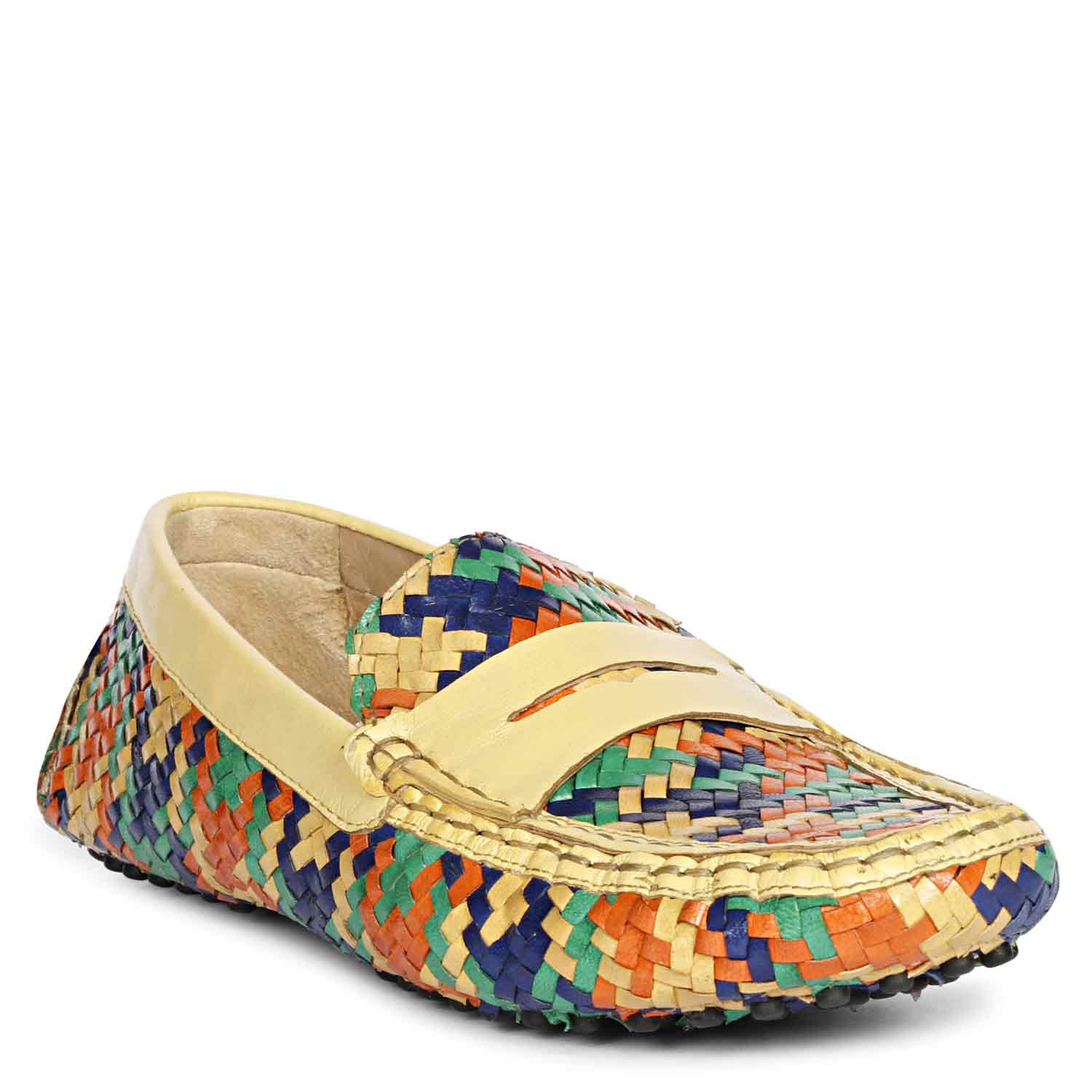 Saint Liana Tartan Multi Woven Leather Loafers - Image 6