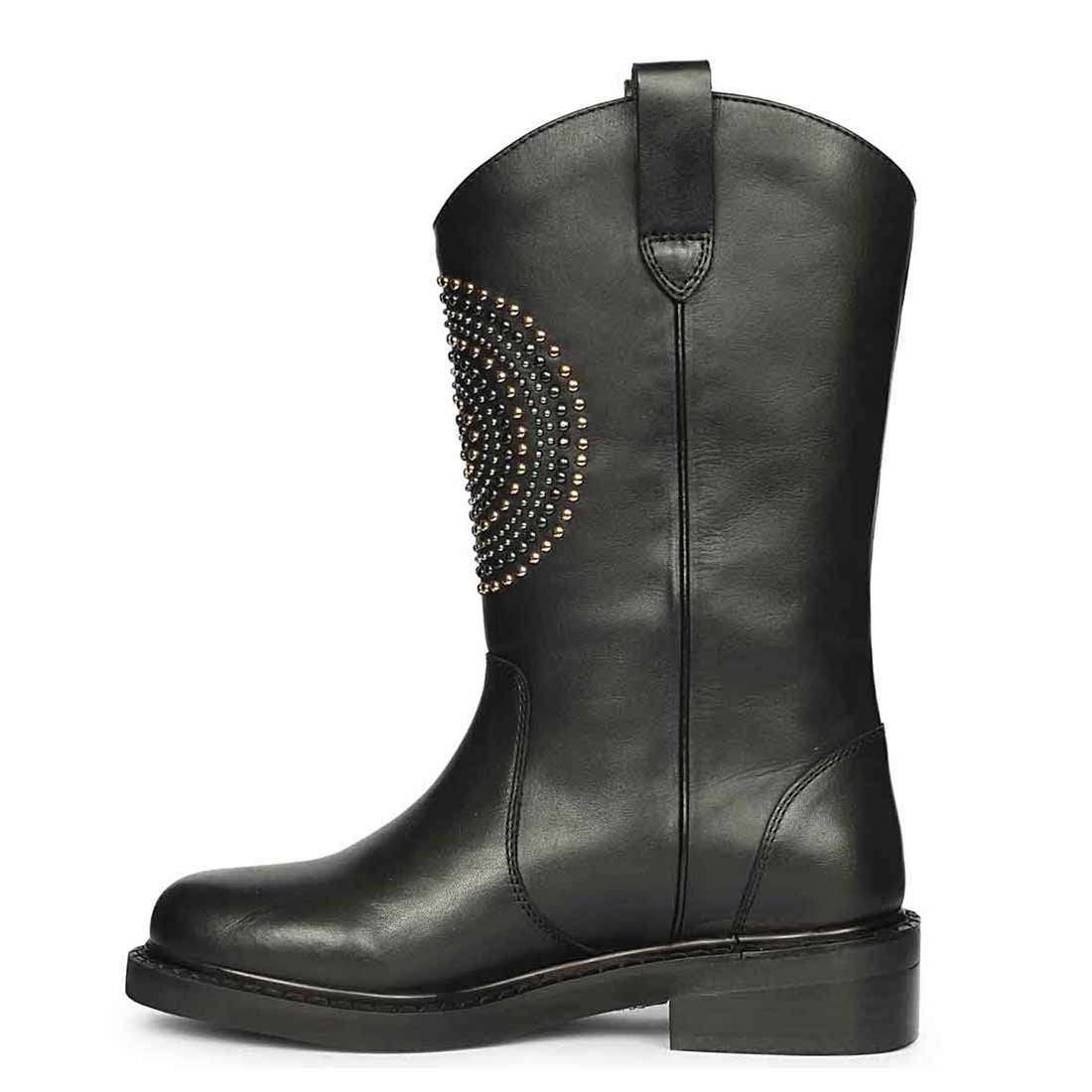 Saint Lilah Black Leather Long Boots - Image 3