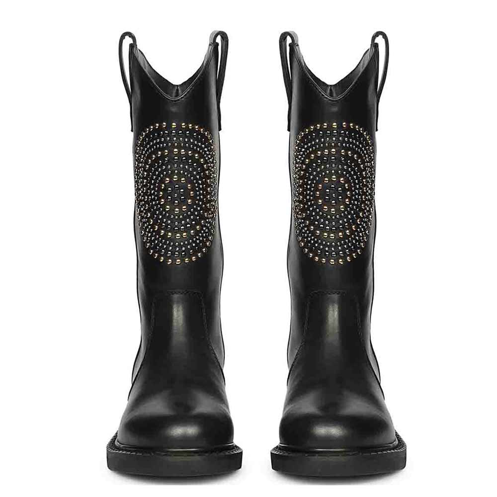 Saint Lilah Black Leather Long Boots - Image 4