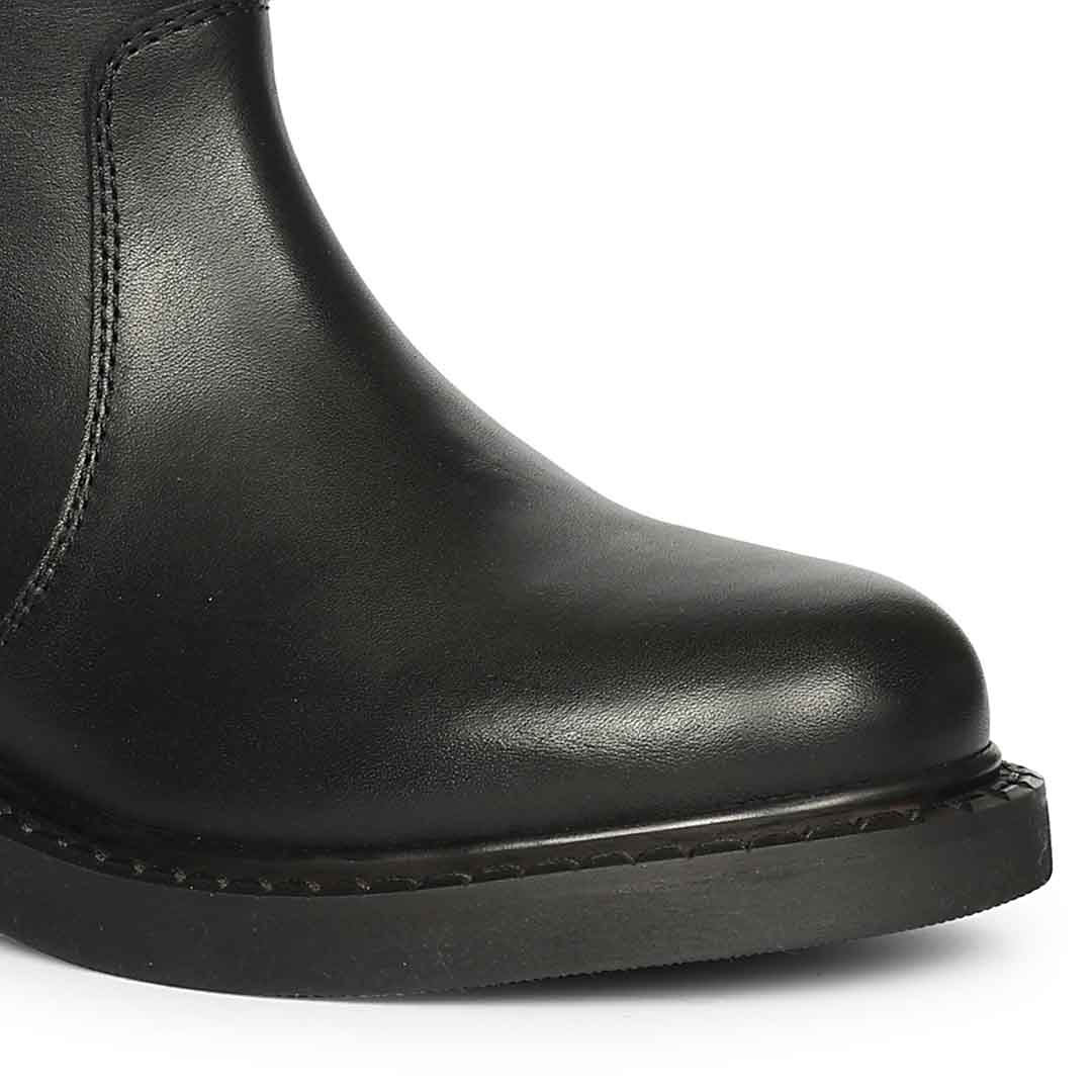 Saint Lilah Black Leather Long Boots - Image 6