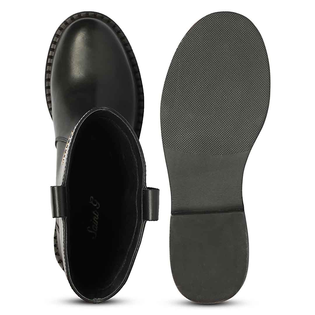 Saint Lilah Black Leather Long Boots - Image 7