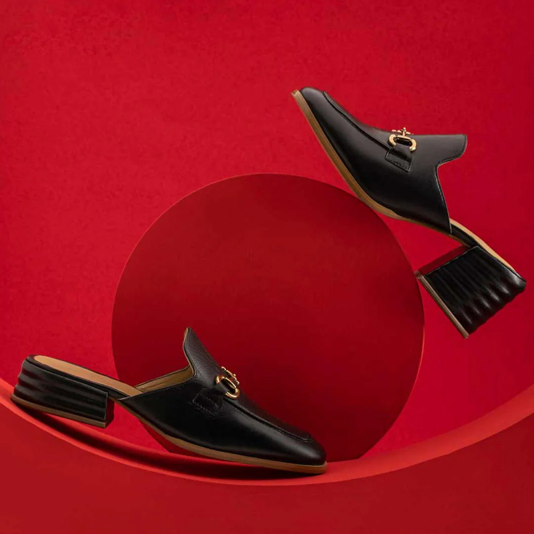 Saint Liona Black Leather Moccasins - Image 2