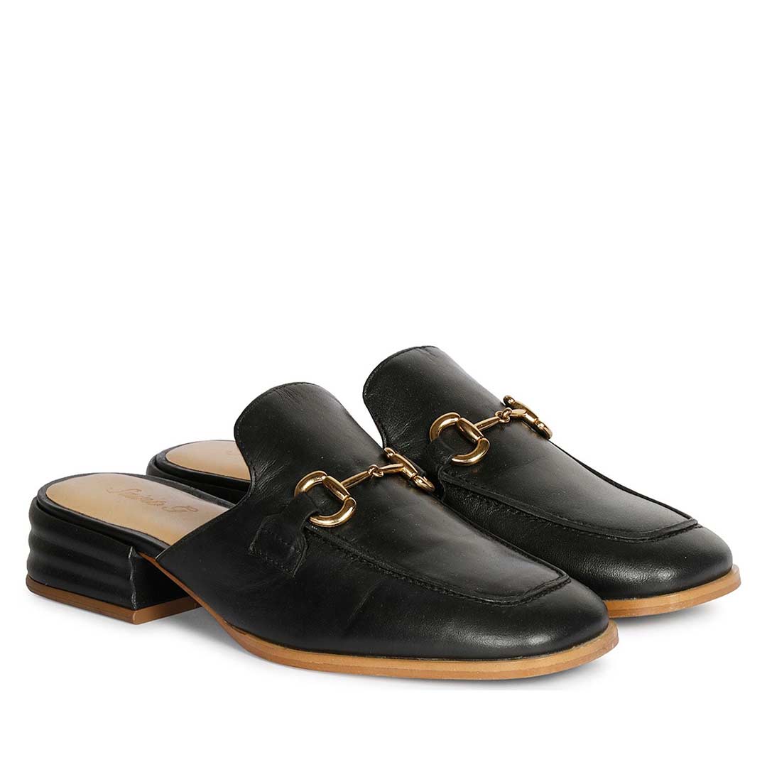Saint Liona Black Leather Moccasins - Image 3