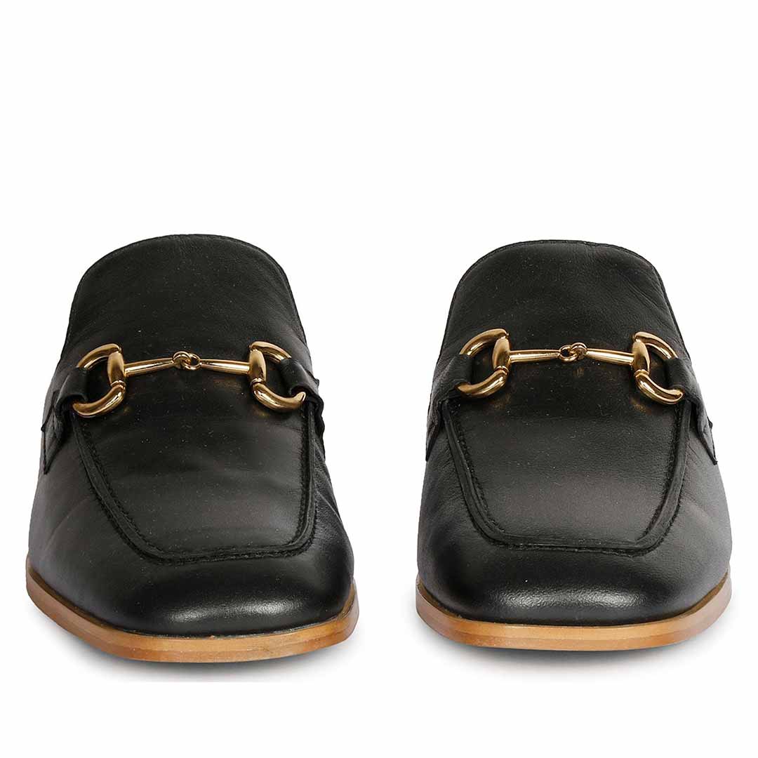 Saint Liona Black Leather Moccasins - Image 4