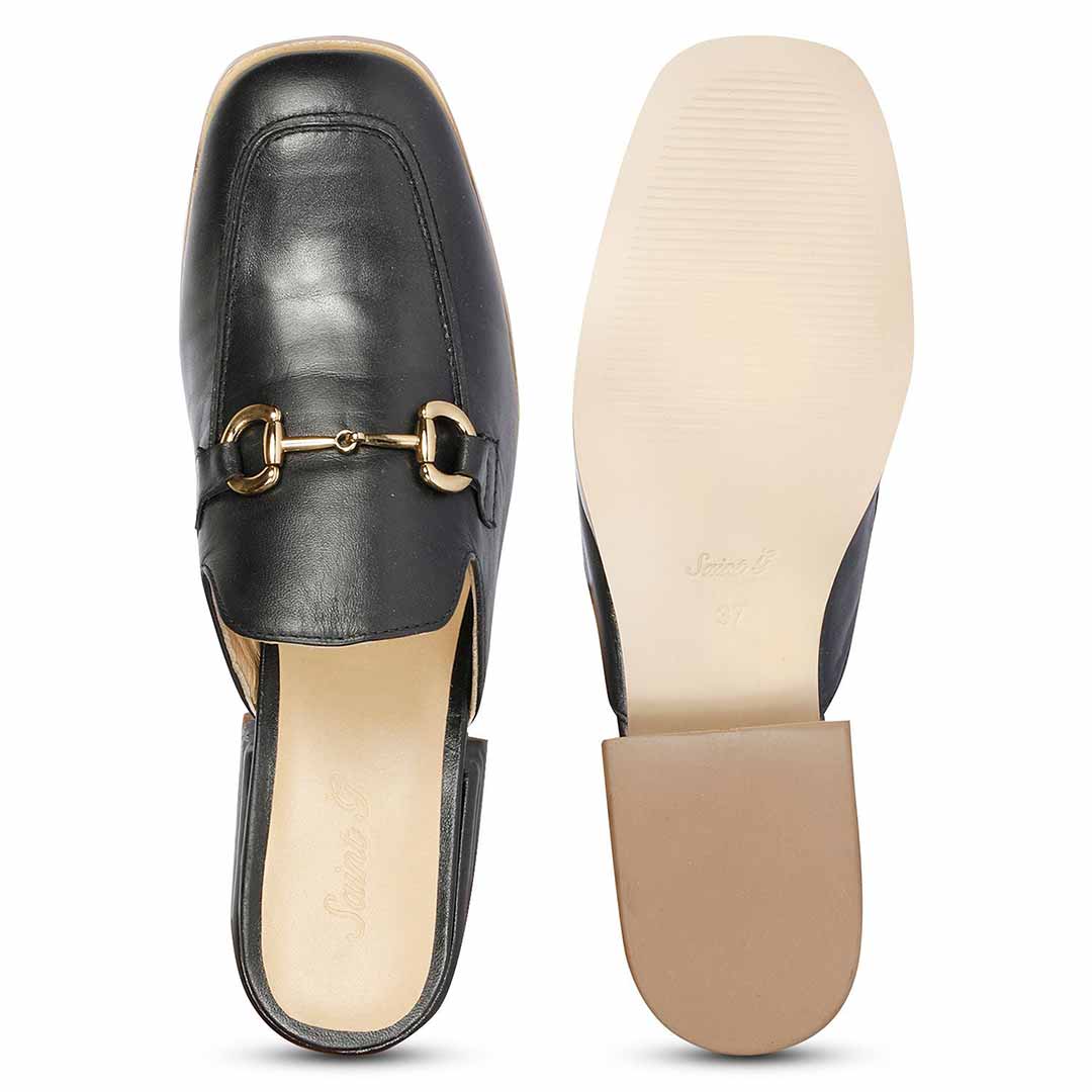 Saint Liona Black Leather Moccasins - Image 6