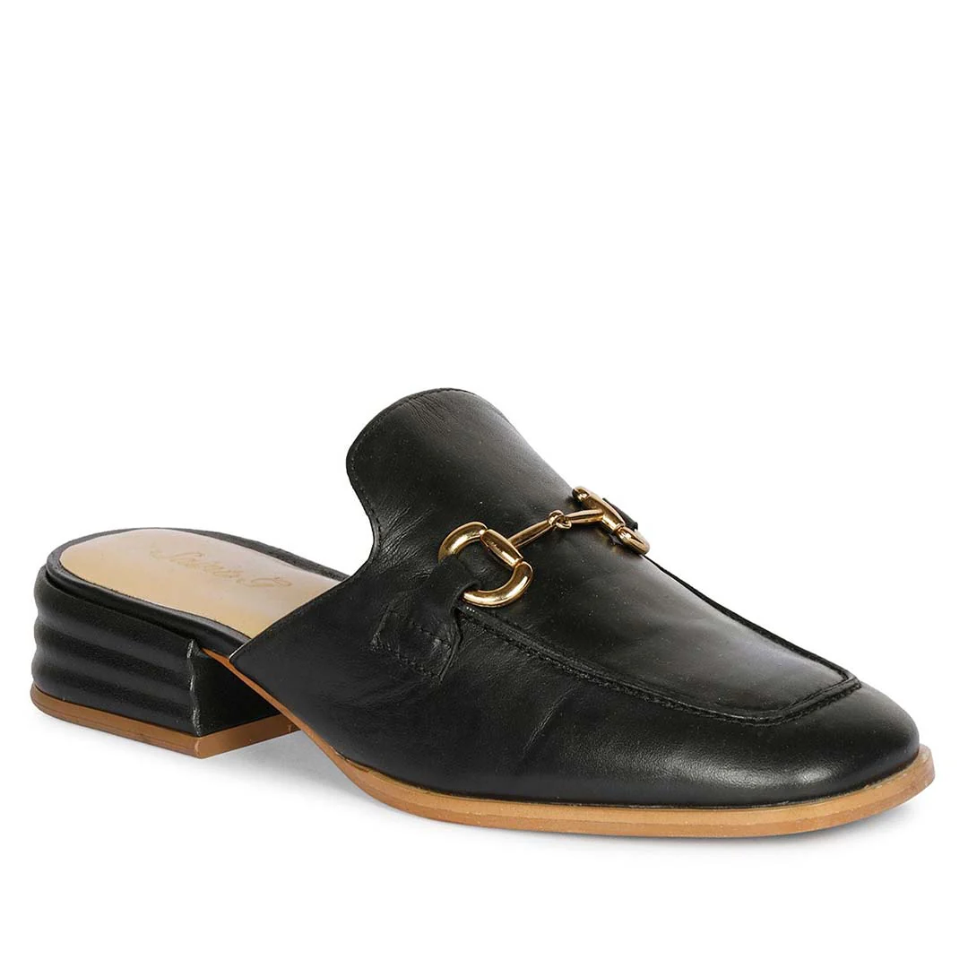 Saint Liona Black Leather Moccasins - Image 7