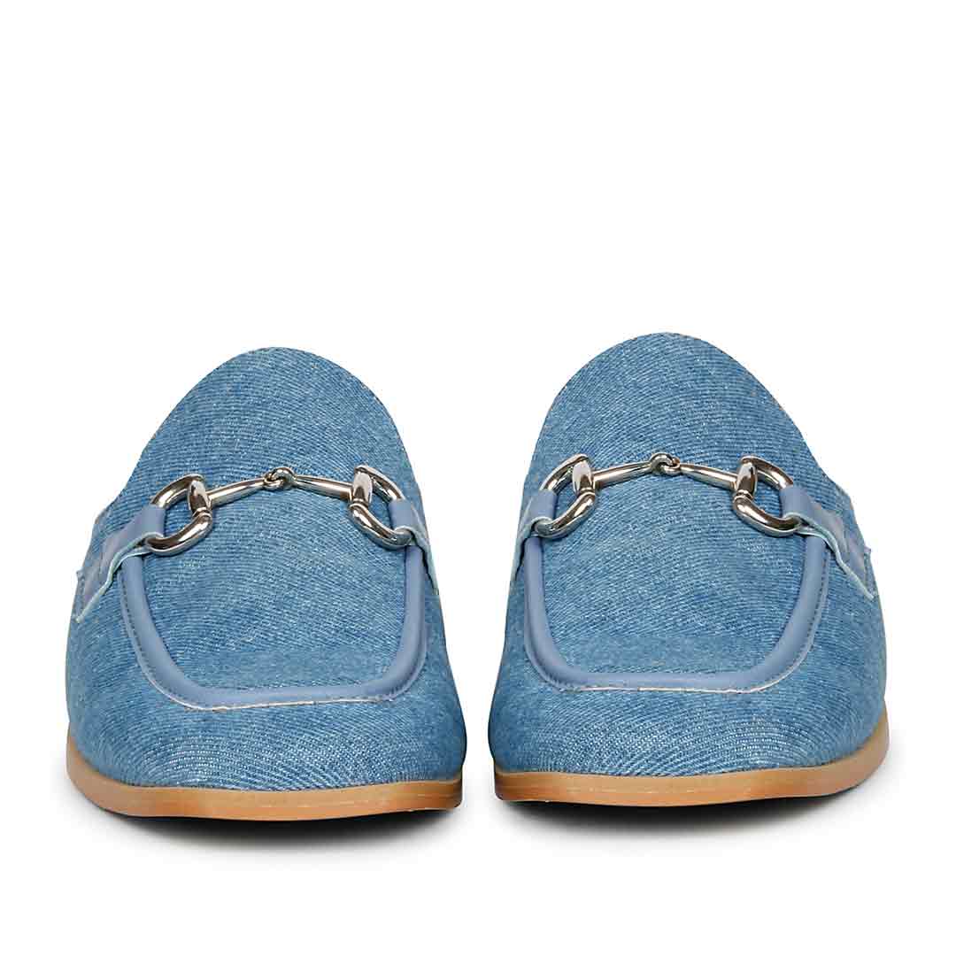Saint Liona Denim Leather Moccasins - Image 4