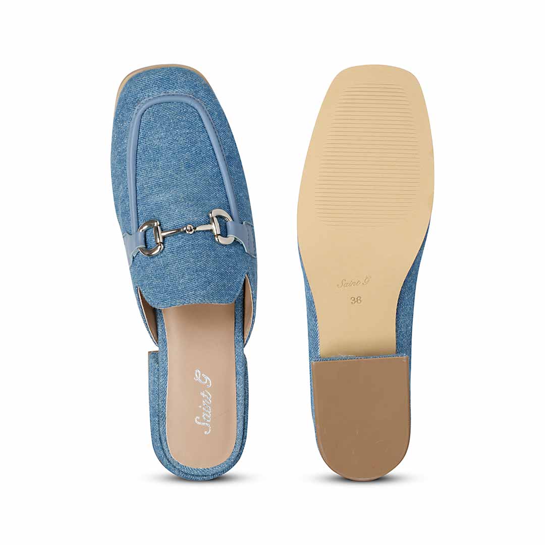 Saint Liona Denim Leather Moccasins - Image 6