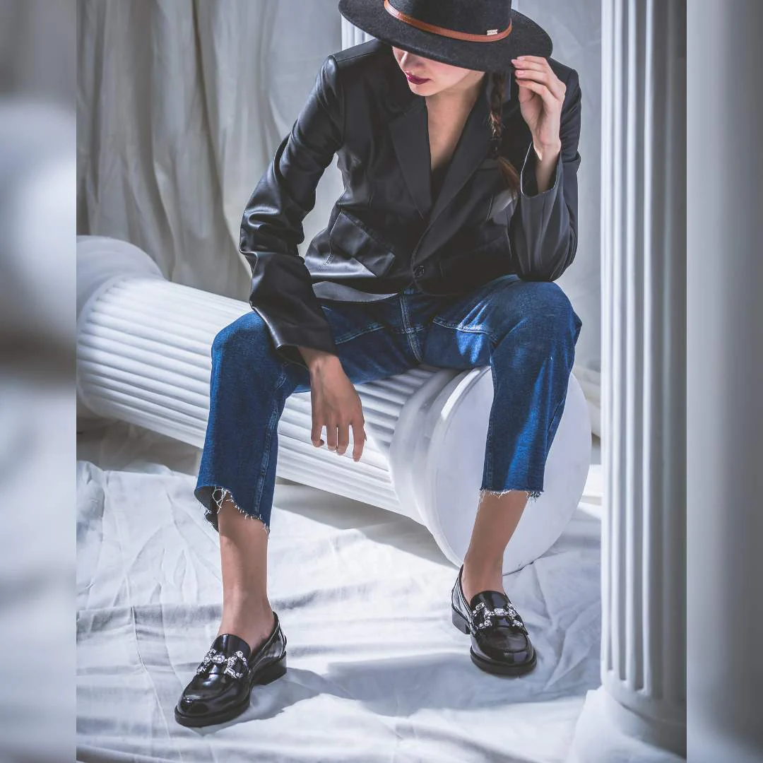 Saint Livia Black Leather Moccasins - Image 2