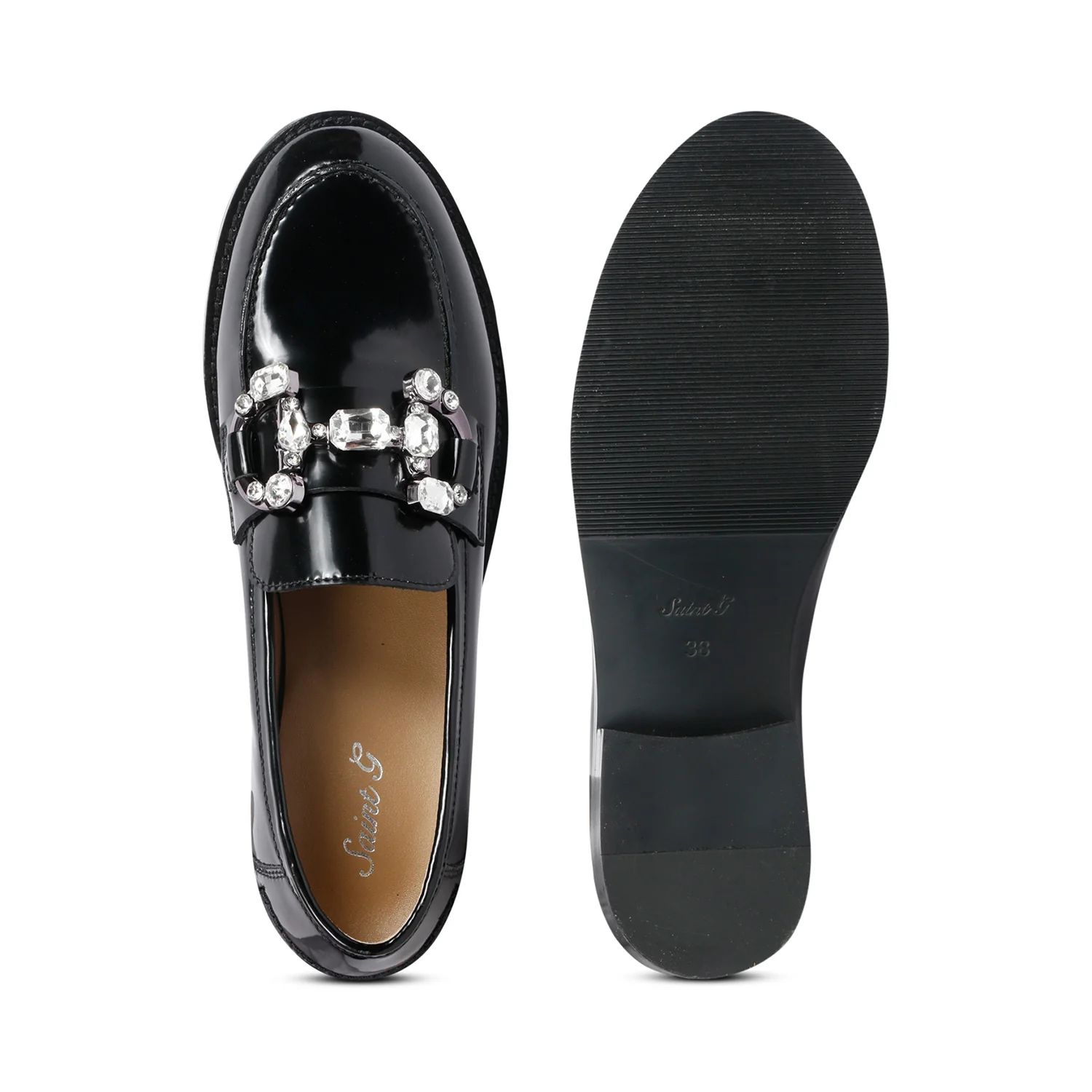 Saint Livia Black Leather Moccasins - Image 7