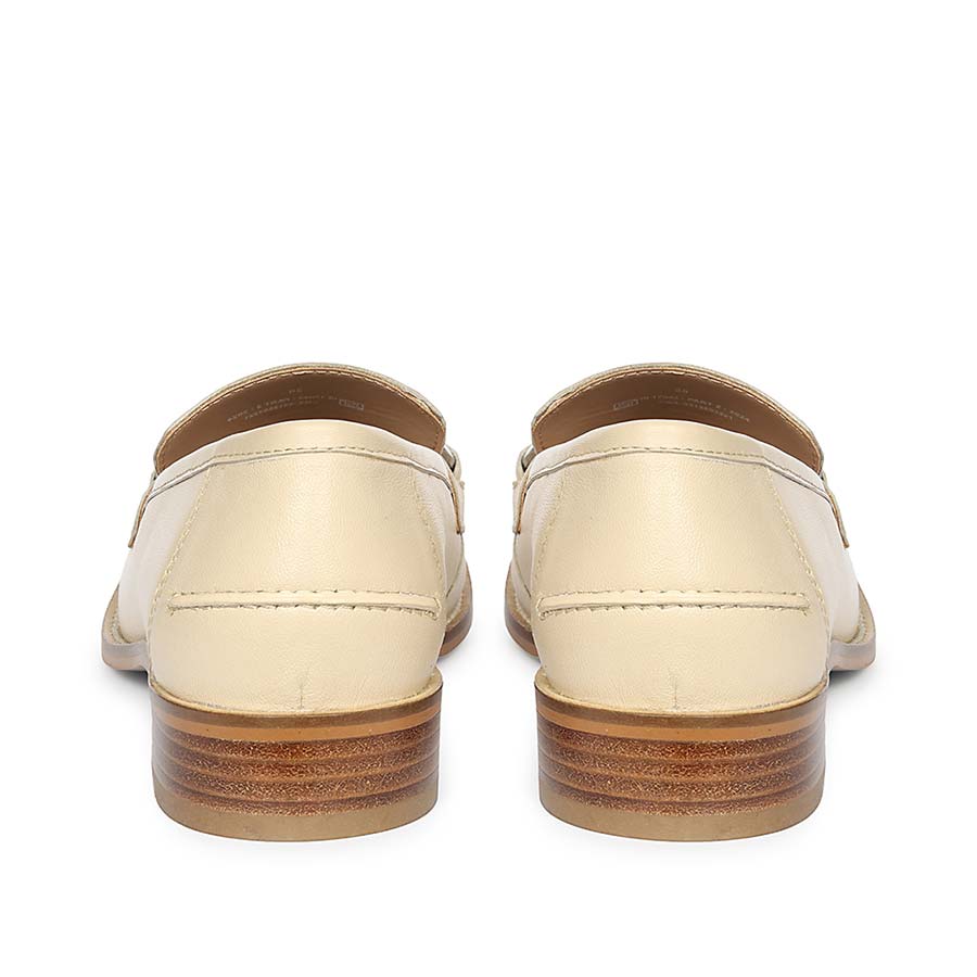 Saint Livia Crystal Buckle Beige Leather Moccasins - Image 6