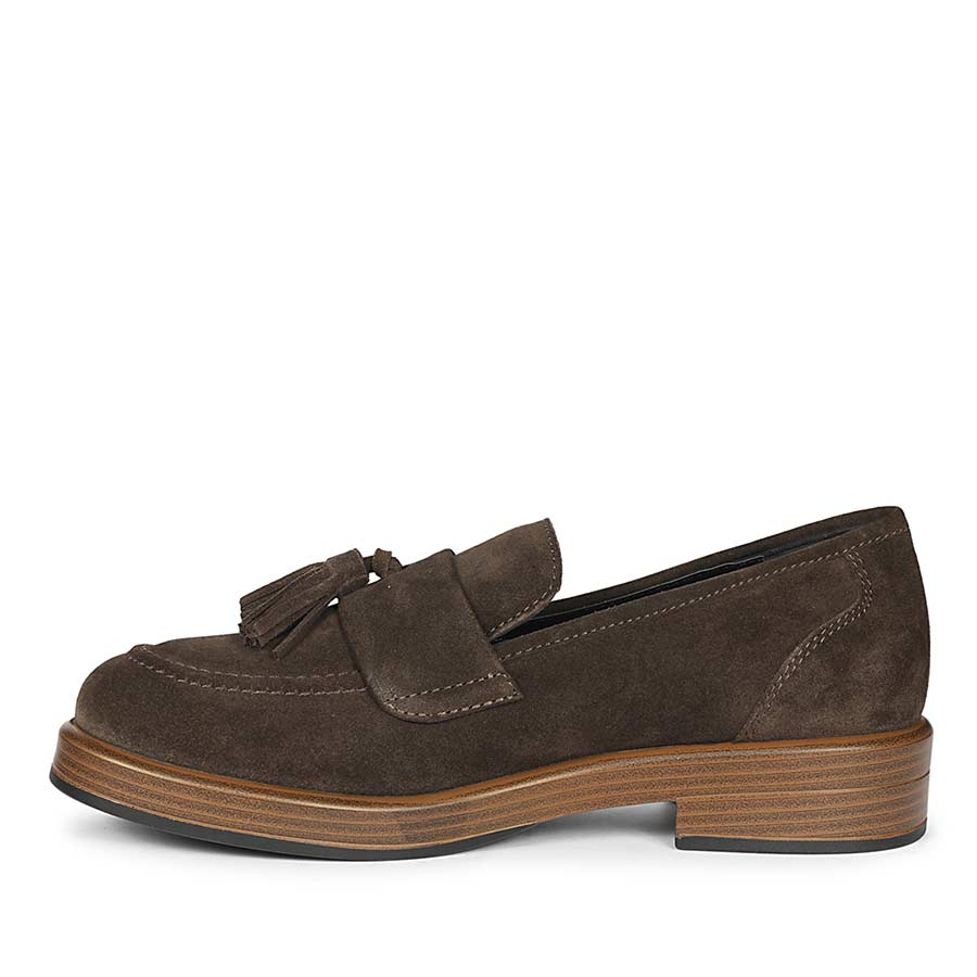 Saint Simone Brown Leather Tassel Moccasins - Image 3