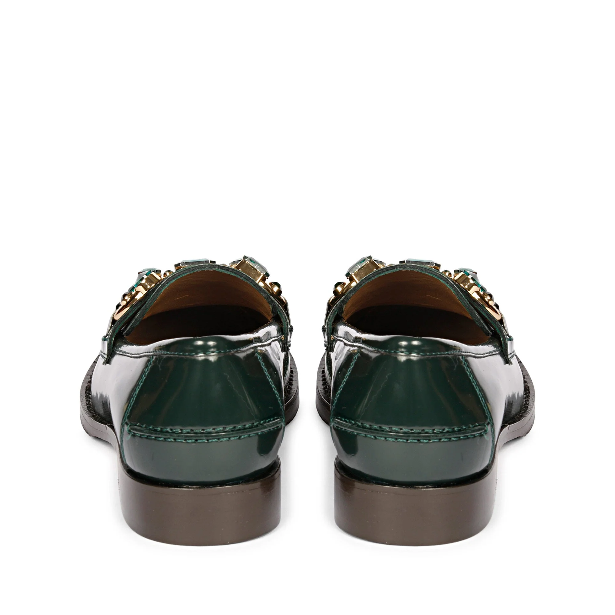 Saint Livia Green Leather Moccasins - Image 6