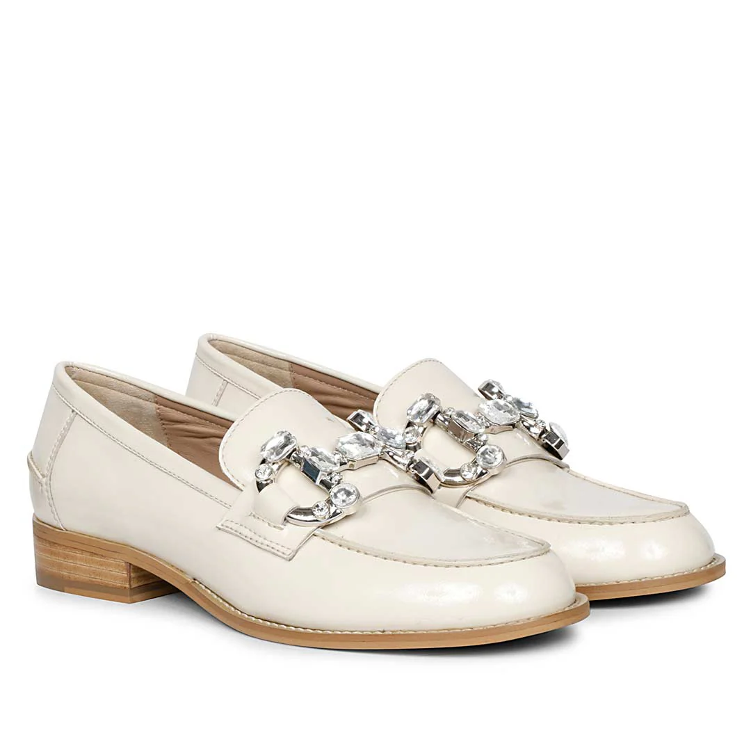 Saint Livia Off-White Leather Moccasins - Image 2