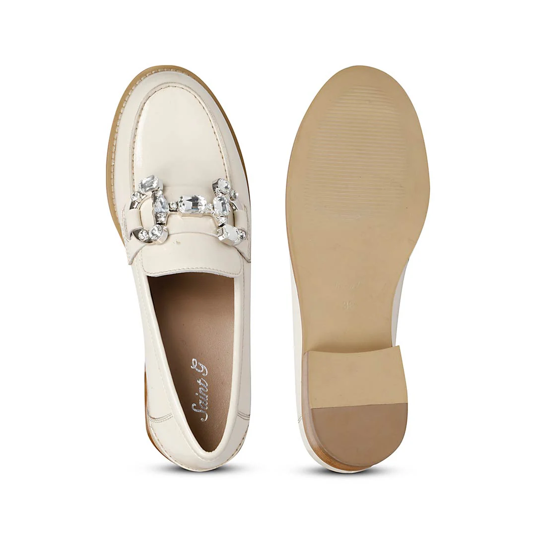 Saint Livia Off-White Leather Moccasins - Image 6