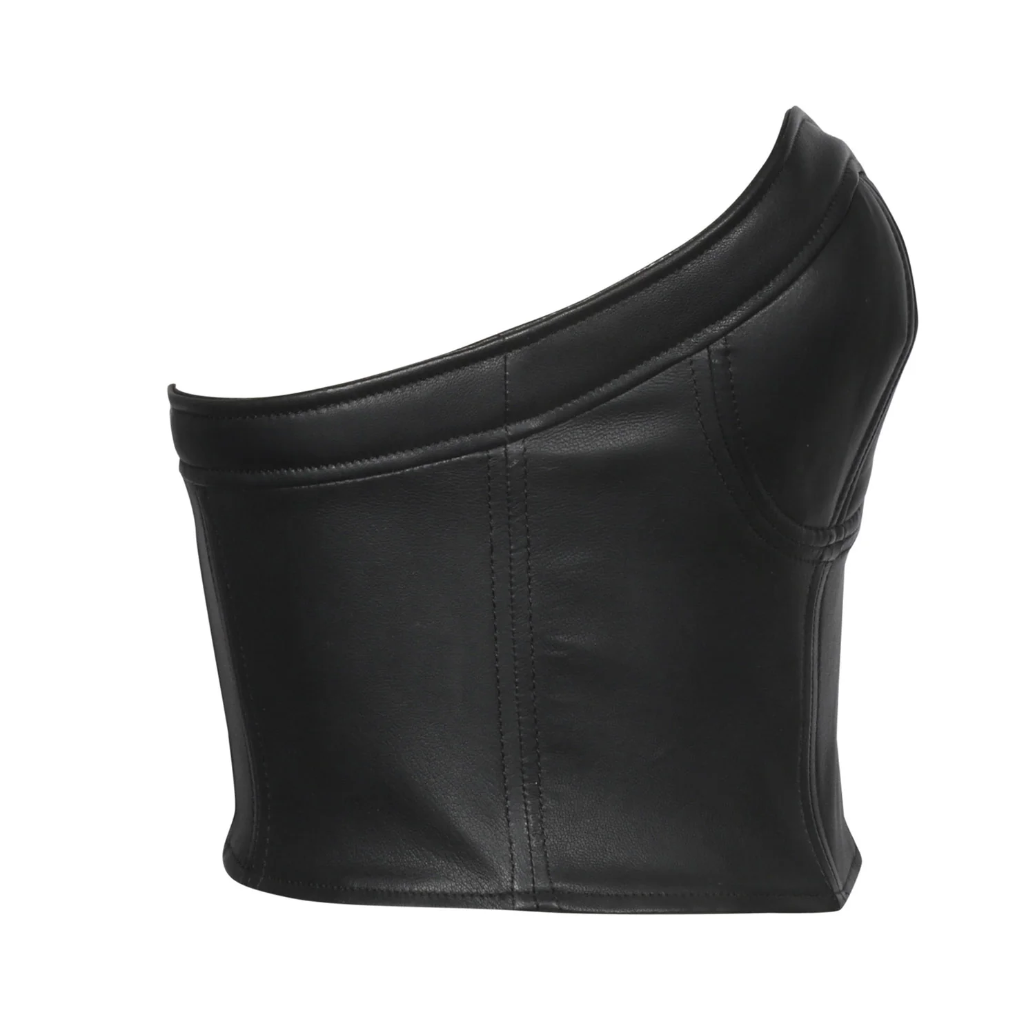 Saint Livia Women Black Leather Bustier - Image 4