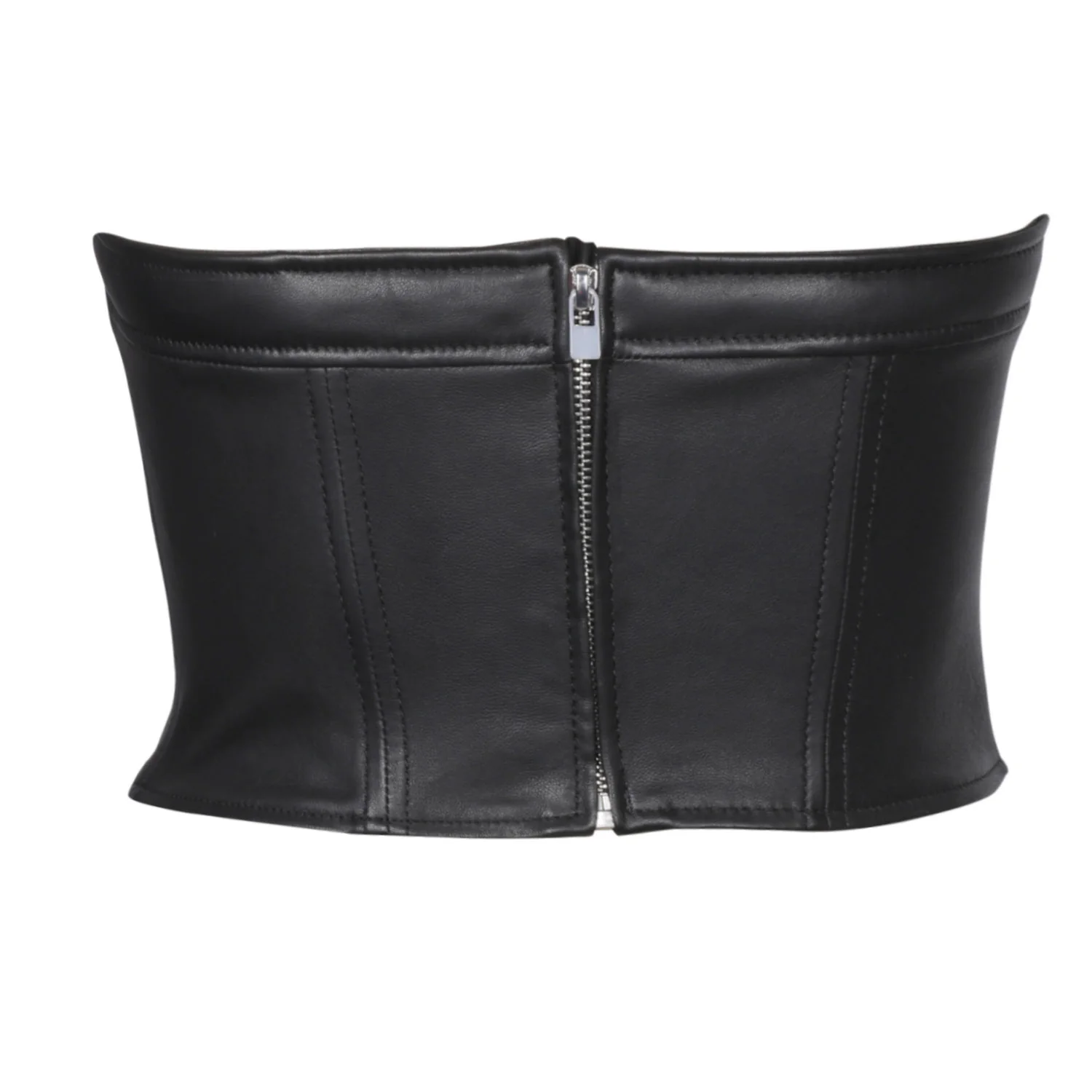Saint Livia Women Black Leather Bustier - Image 5
