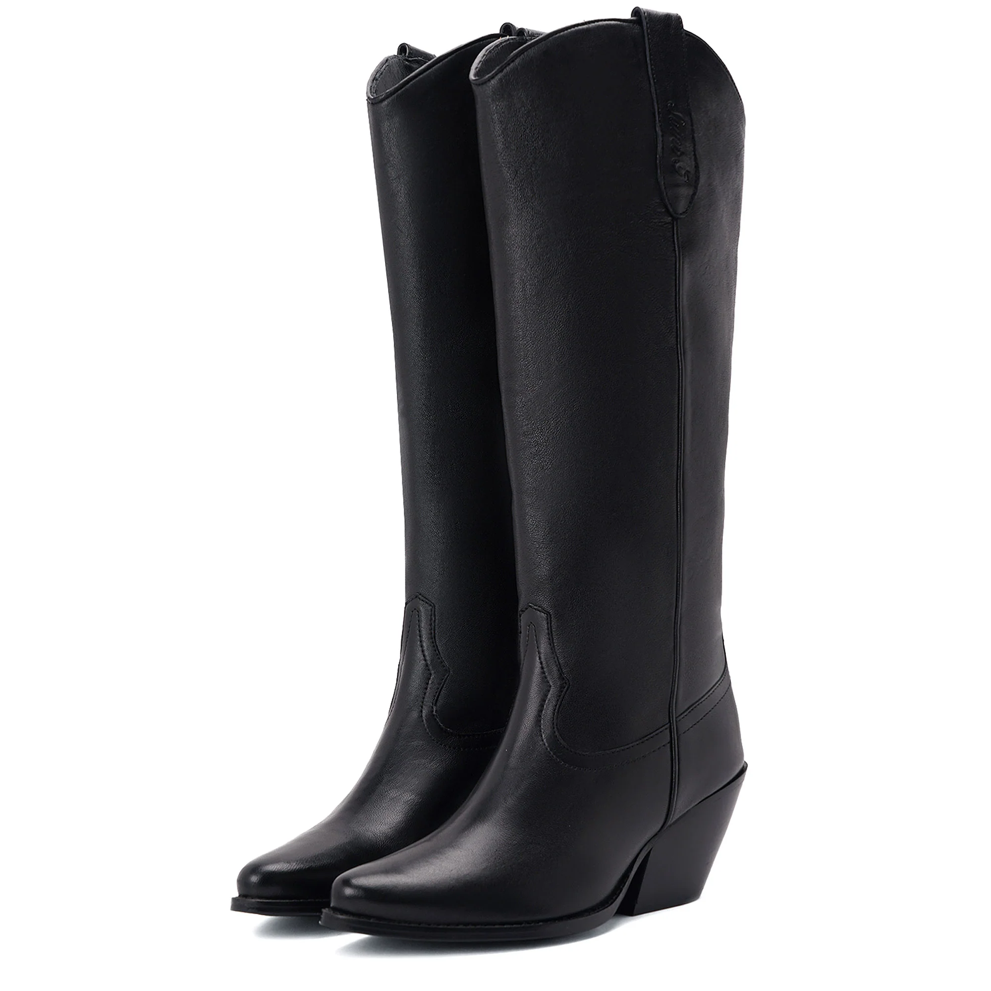 Saint Loanna Black Leather Knee High Long Boots - Image 5