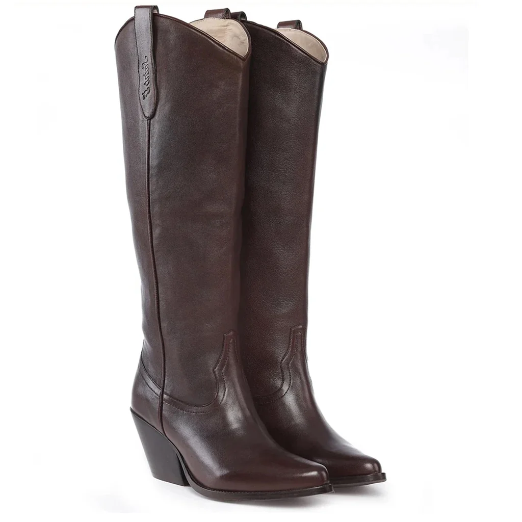 Saint Loanna Brown Leather Long Boots - Image 3