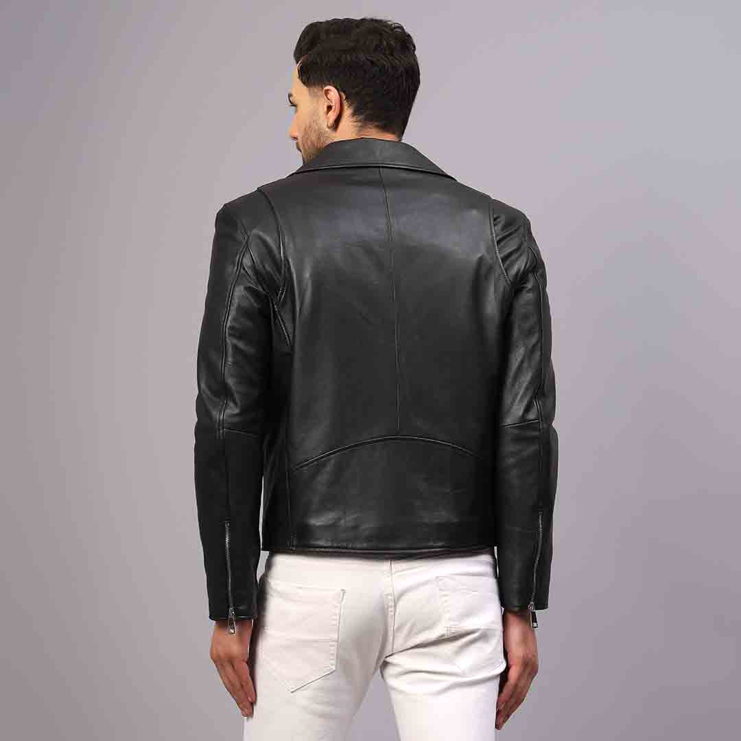 Saint Logan Men's Black Leather Biker Style Jackets - Image 5