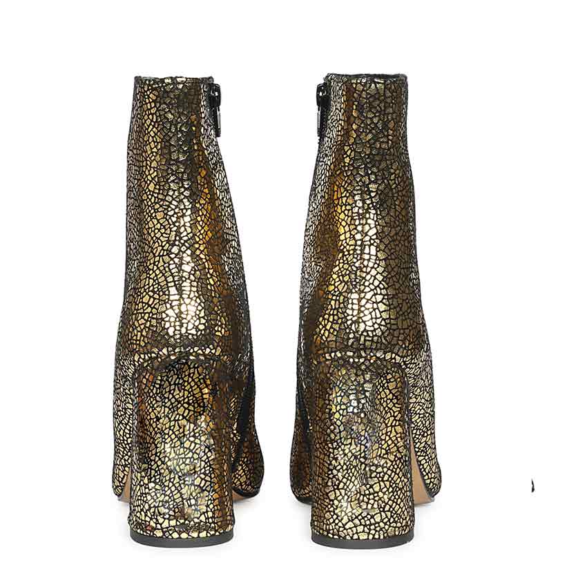 Saint Lorena Gold Metallic Leather High Ankle Boots - Image 4