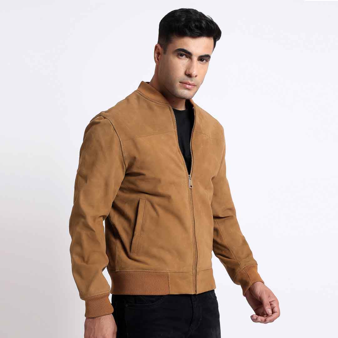 Saint Lorenzo Tan Leather Men's Bomber Style Jackets - Image 4