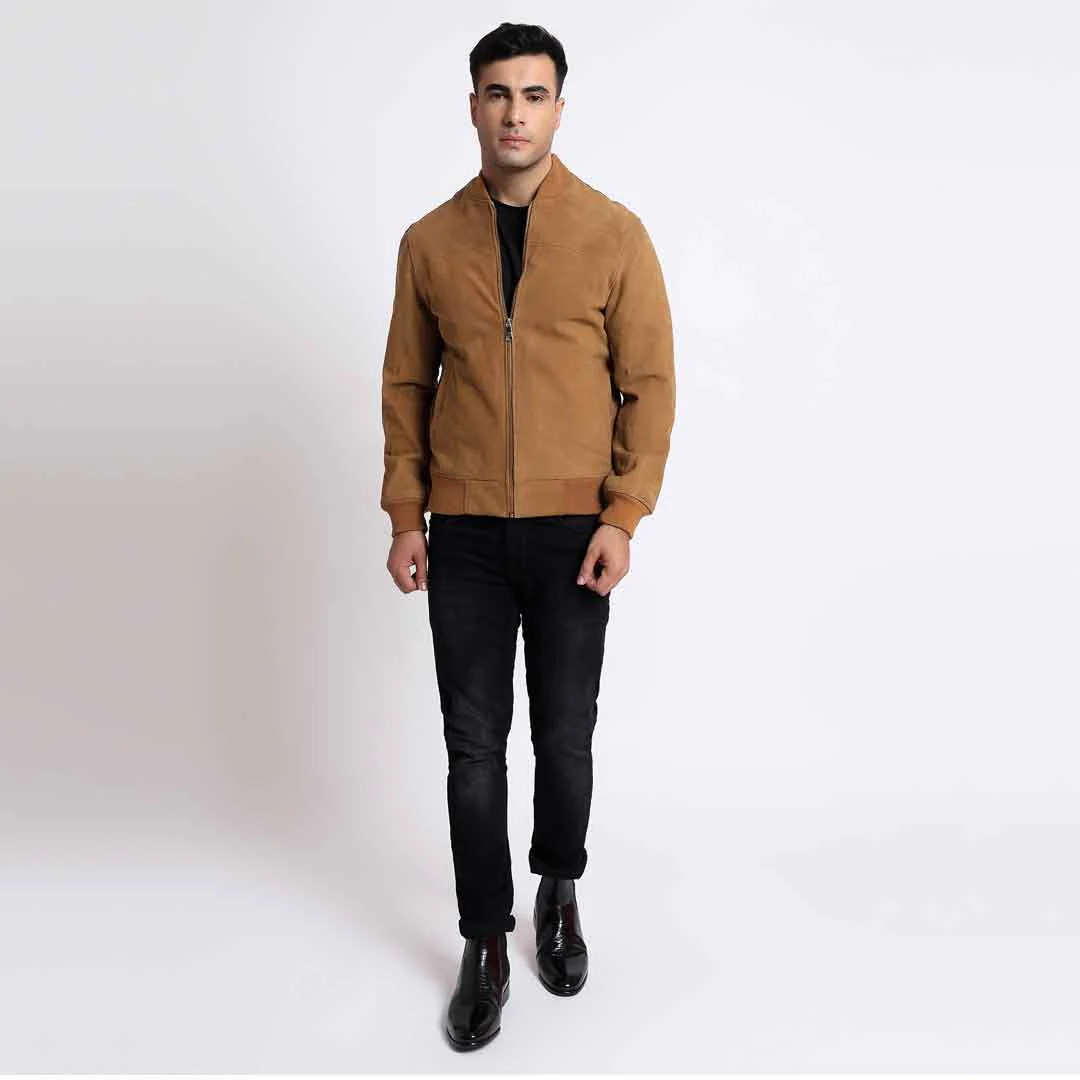 Saint Lorenzo Tan Leather Men's Bomber Style Jackets - Image 5