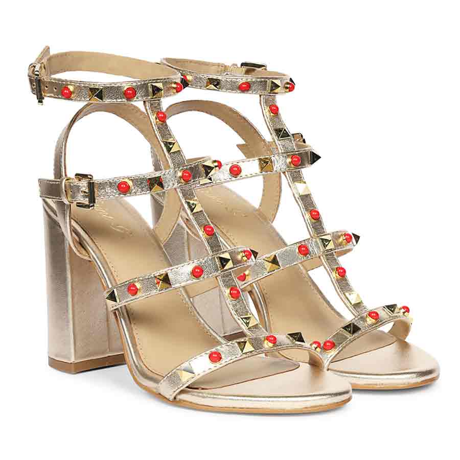 Saint Lorien Platin Leather Studded Block Heels - Image 3