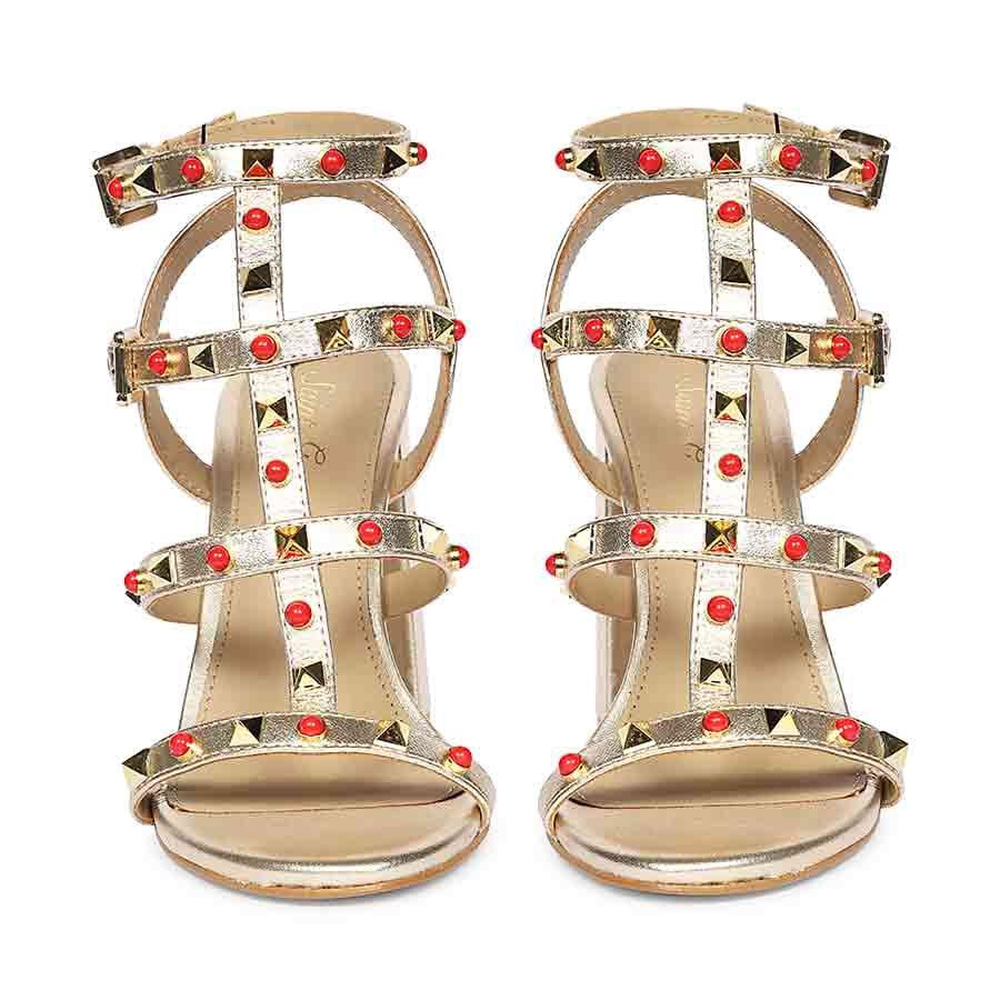 Saint Lorien Platin Leather Studded Block Heels - Image 5