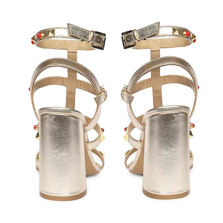 Saint Lorien Platin Leather Studded Block Heels - Image 6