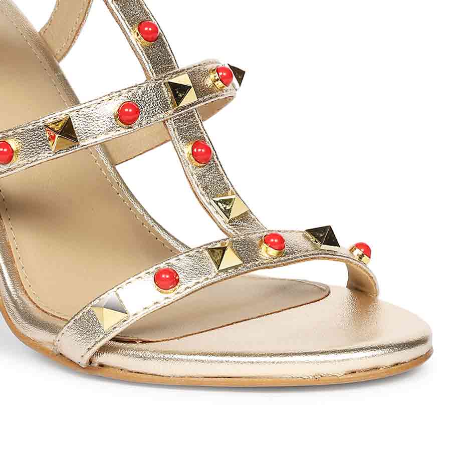 Saint Lorien Platin Leather Studded Block Heels - Image 8