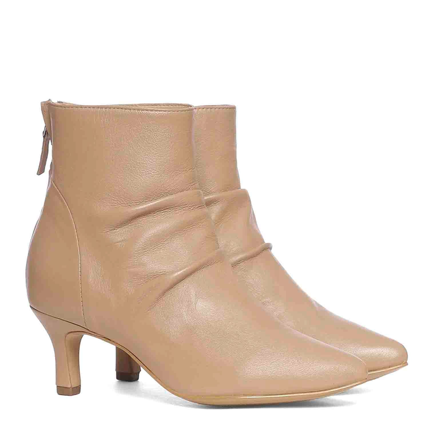 Saint Lovina Nude Slouch Leather Kitten Heel Ankle Boots - Image 2