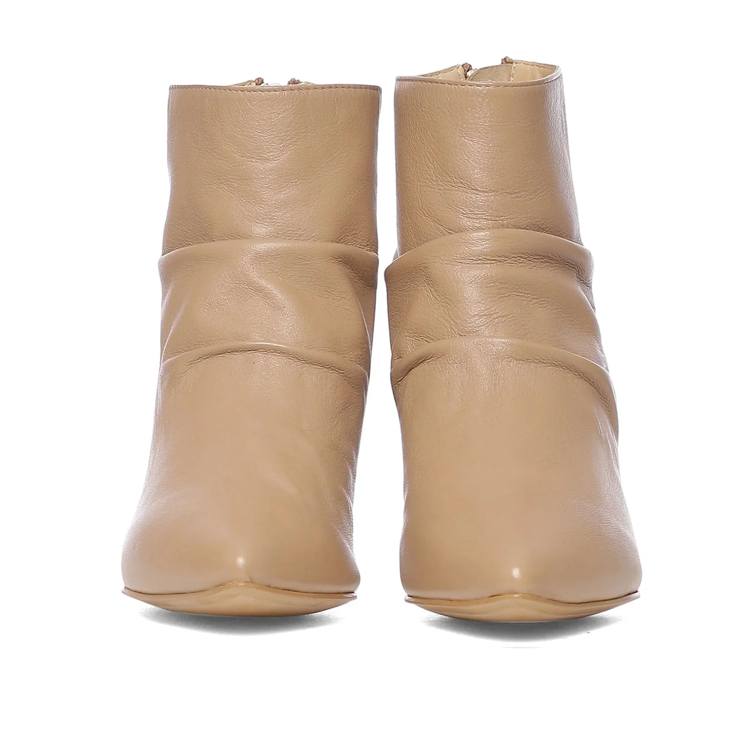 Saint Lovina Nude Slouch Leather Kitten Heel Ankle Boots - Image 4