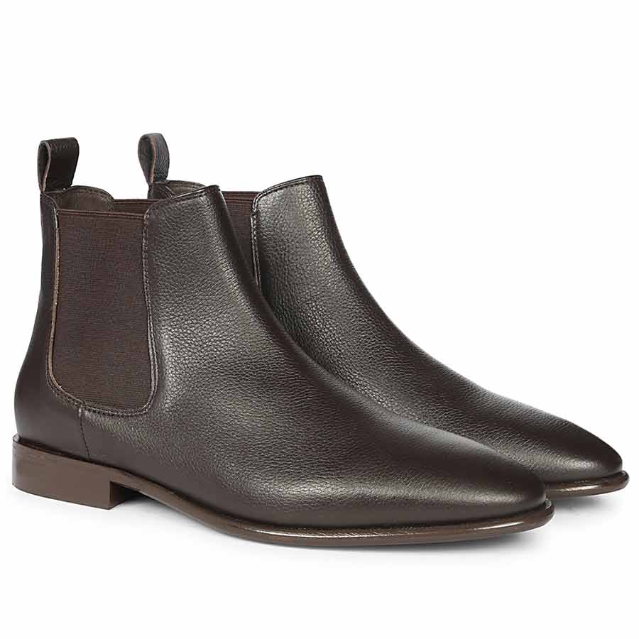 Saint Lucien Brown Leather Chelsea Boots - Image 2
