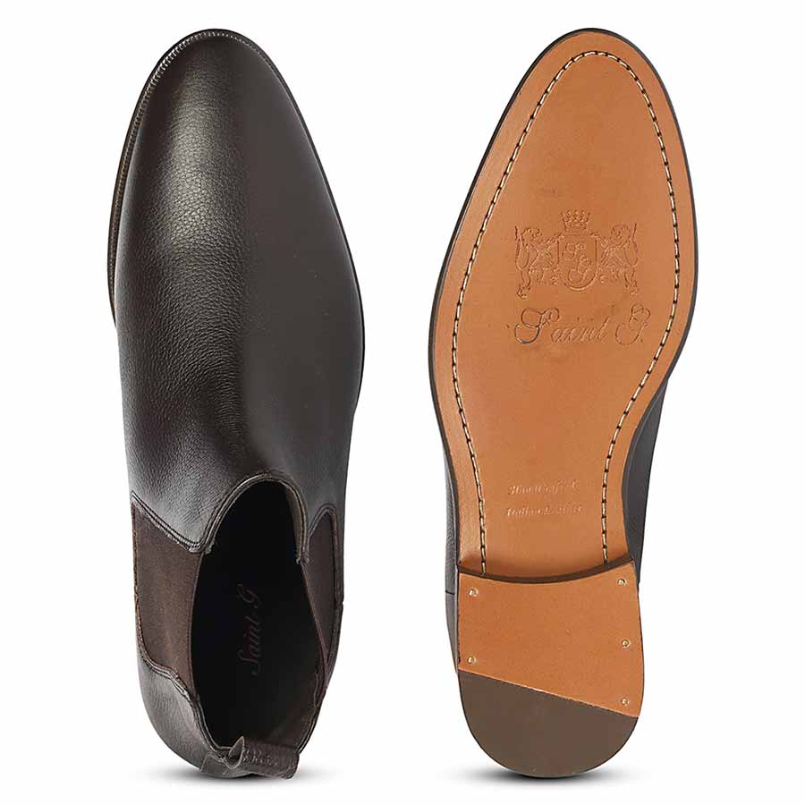 Saint Lucien Brown Leather Chelsea Boots - Image 7