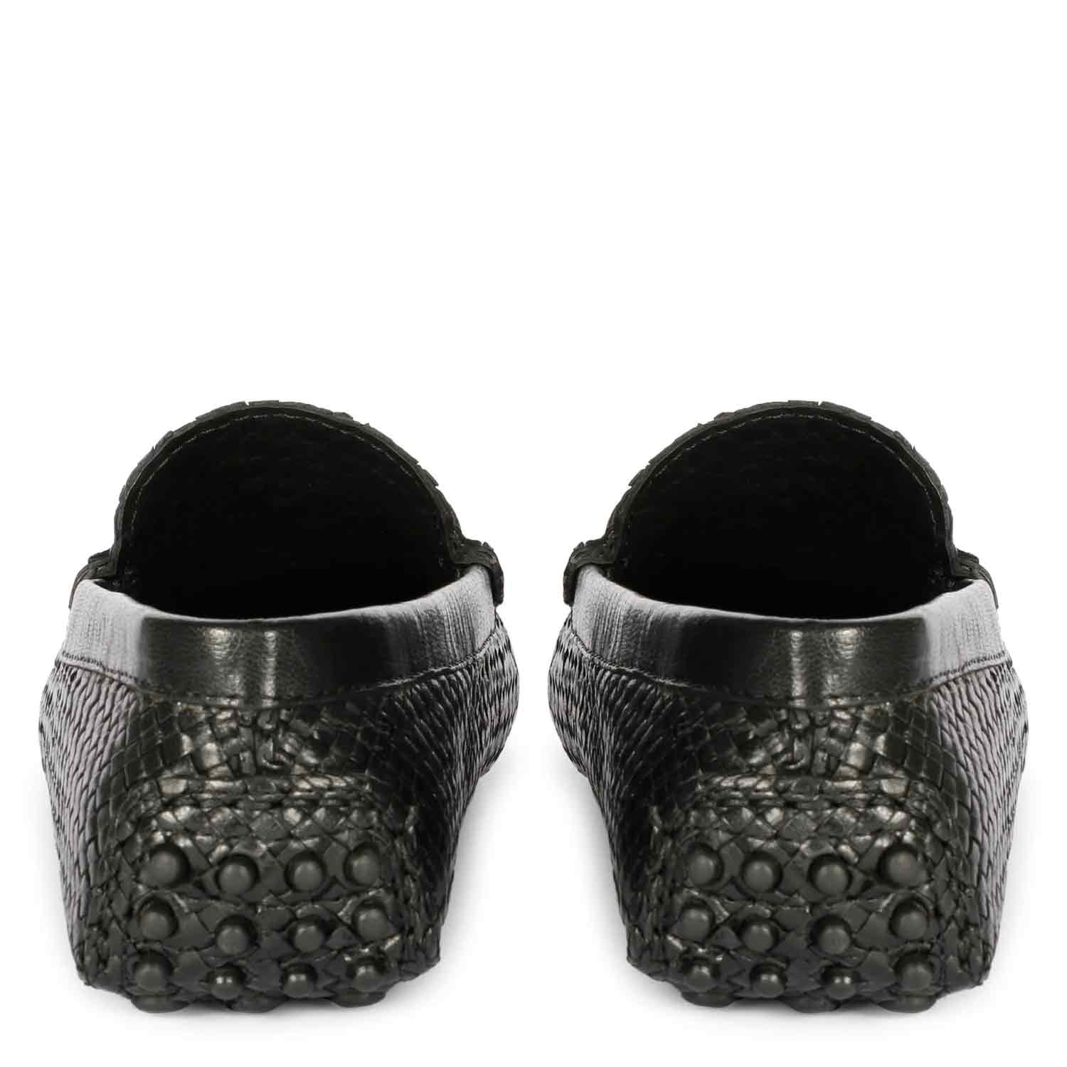 Saint Lucy Black Woven Leather Loafers - Image 5